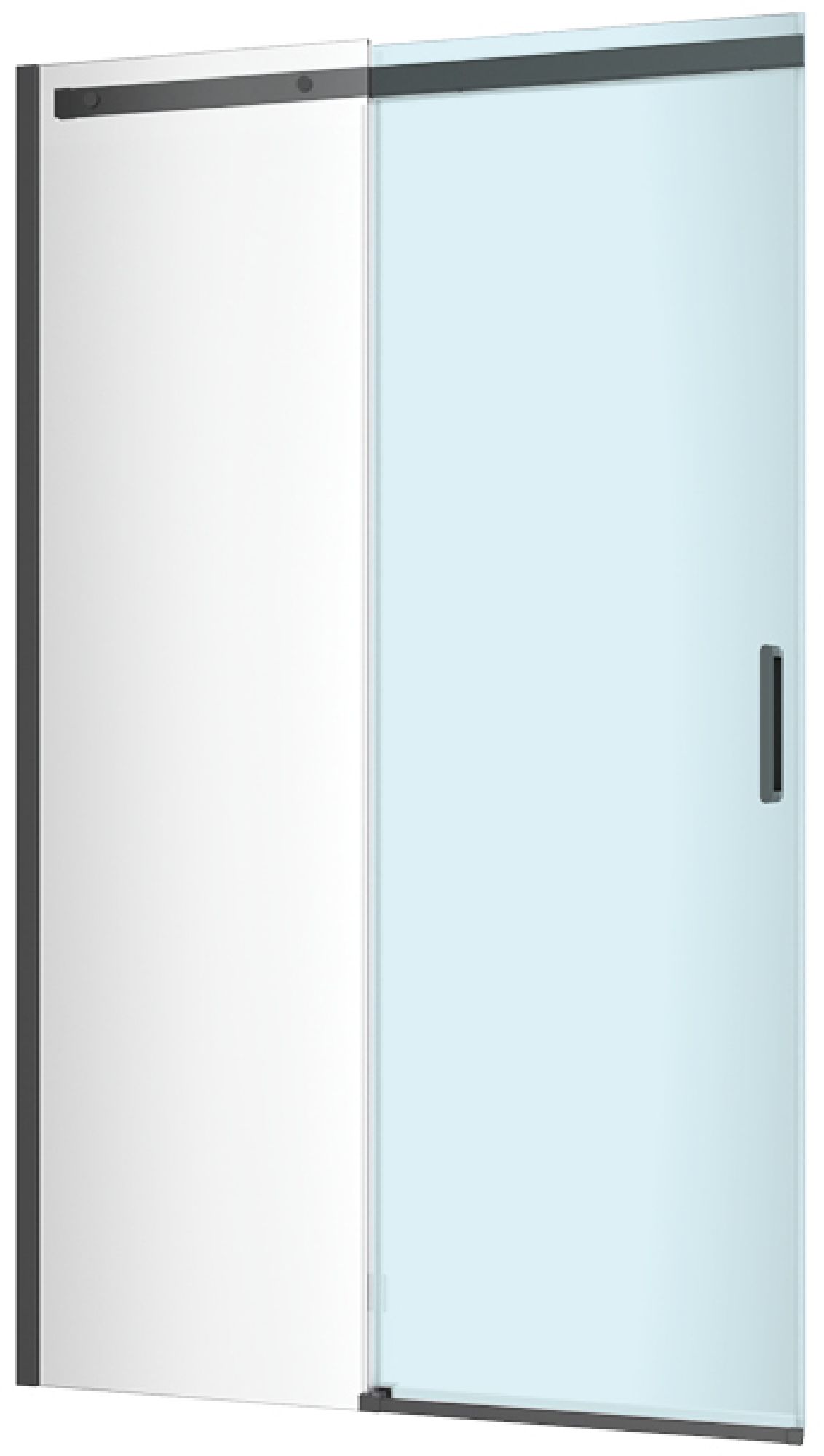 Excellent Rols porte de douche 120 cm coulissant noir mat/verre transparent KAEX.2612.1200.LP1/2.BL