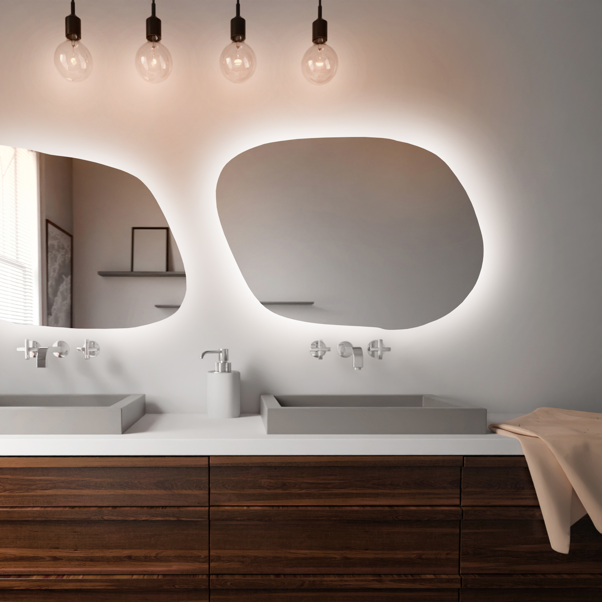 Baltica Design Bright Stain IV miroir 100x71 cm avec éclairage 5904107915678