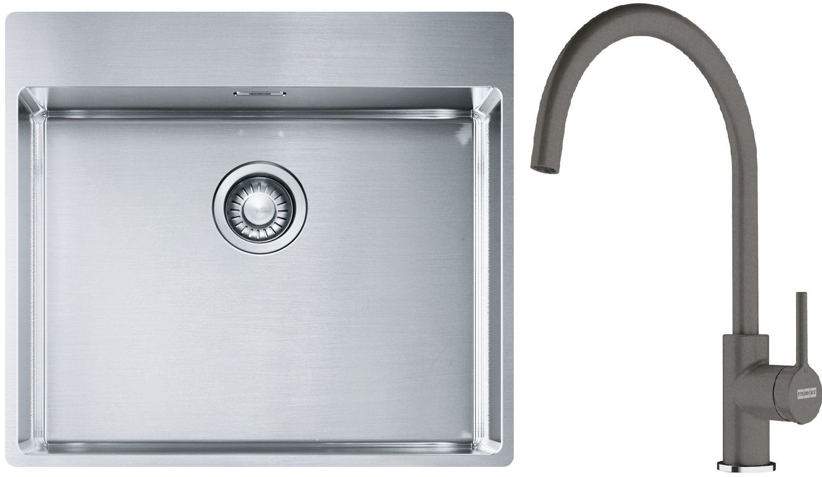 Set évier en acier inoxydable Franke Box 127.0369.295, mitigeur de cuisine Franke Lina 115.0626.022