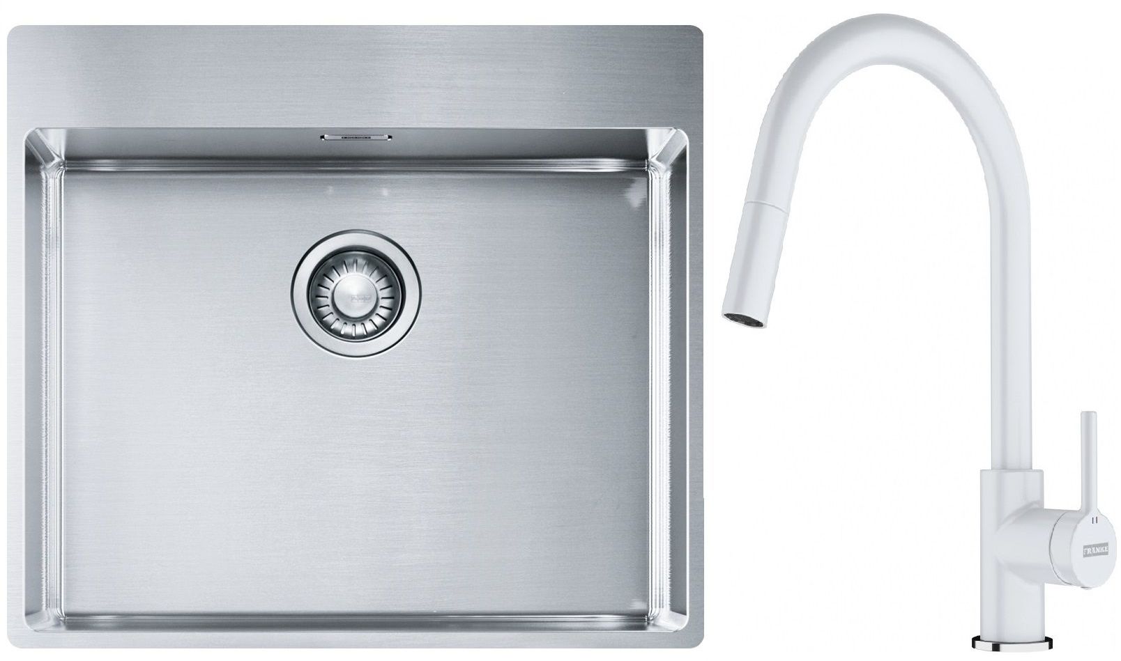 Set évier en acier inoxydable Franke Box 127.0369.295, mitigeur de cuisine Franke Lina 115.0626.081