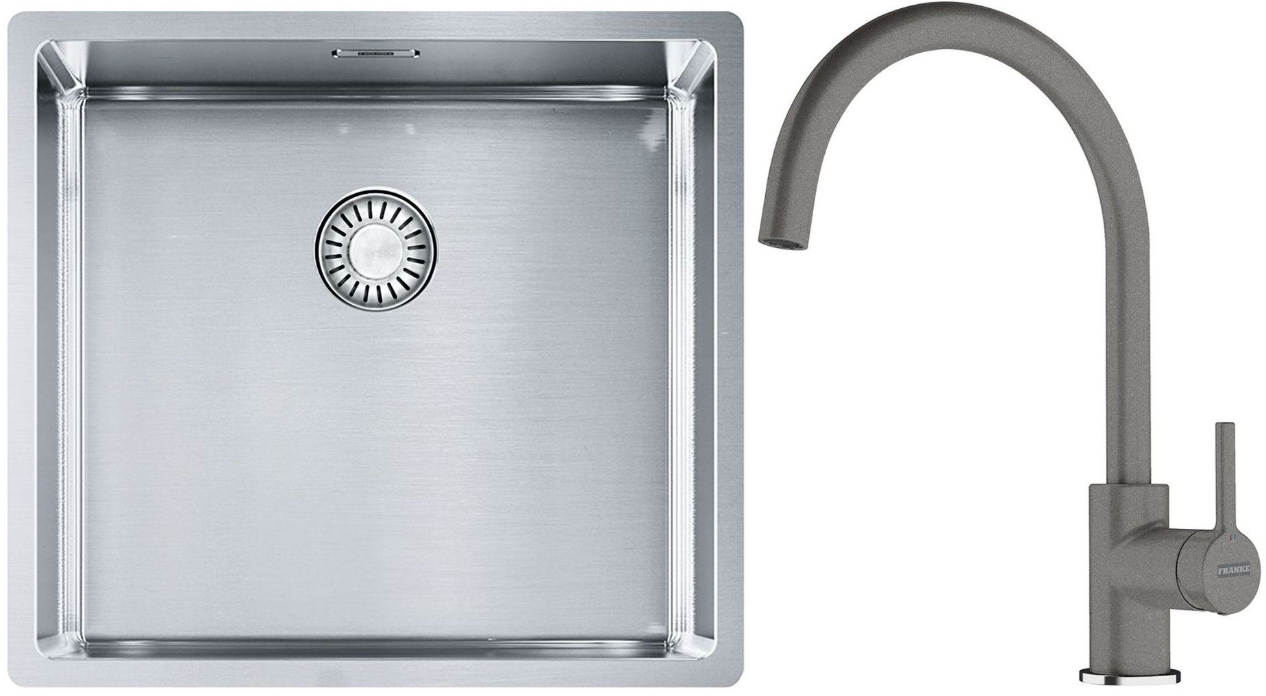 Set évier en acier inoxydable Franke Box 127.0453.655, mitigeur de cuisine Franke Lina 115.0626.022