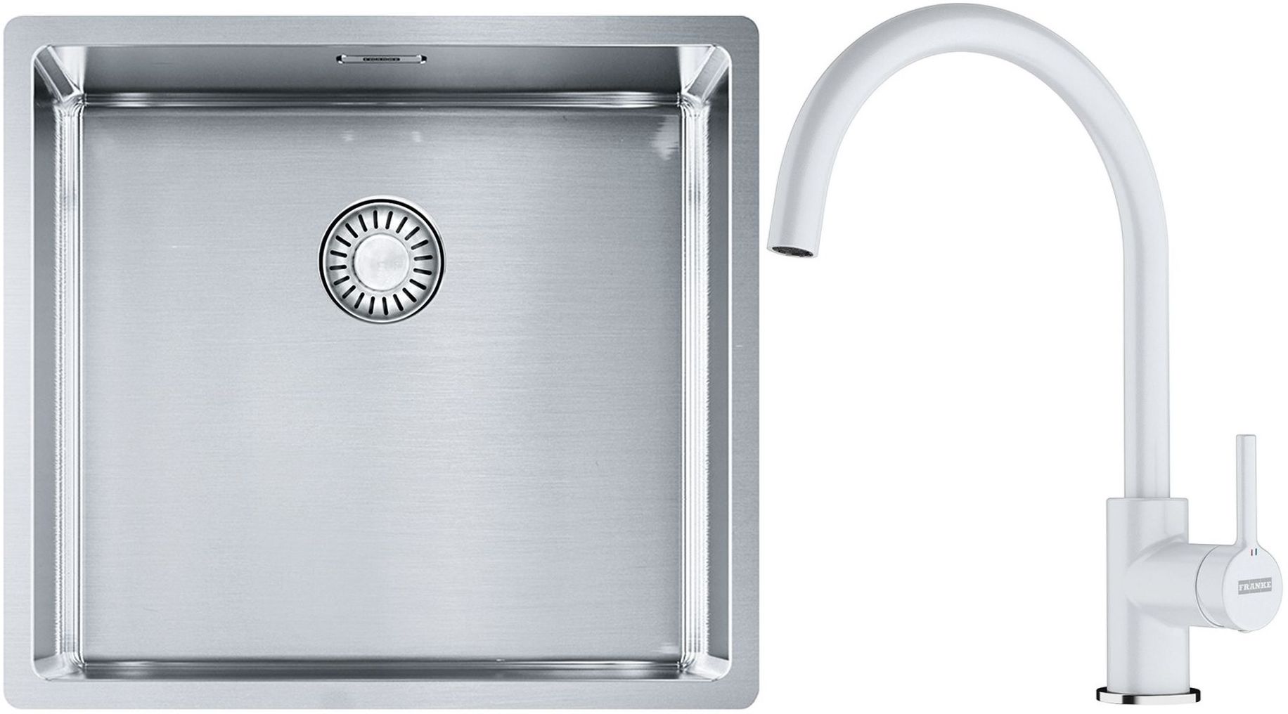 Set évier en acier inoxydable Franke Box 127.0453.655, mitigeur de cuisine Franke Lina 115.0626.024