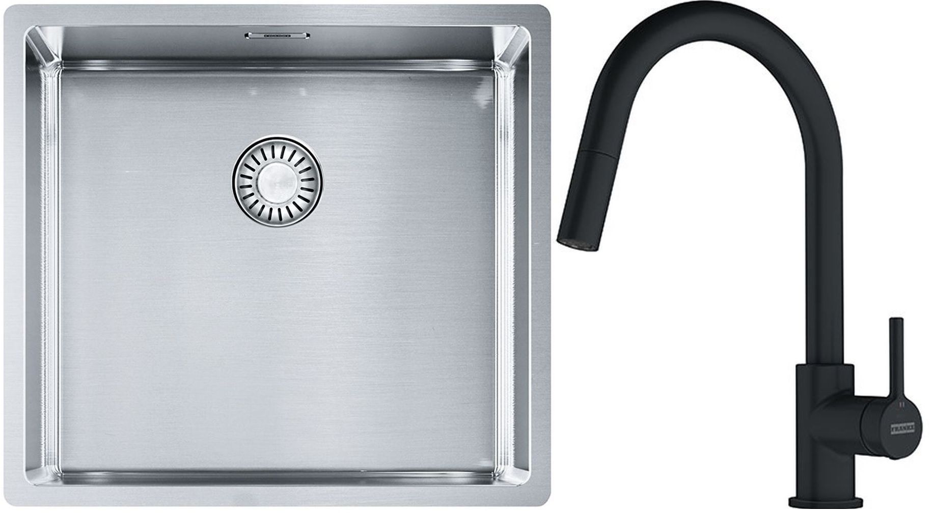 Set évier en acier inoxydable Franke Box 127.0453.655, mitigeur de cuisine Franke Lina 115.0626.053