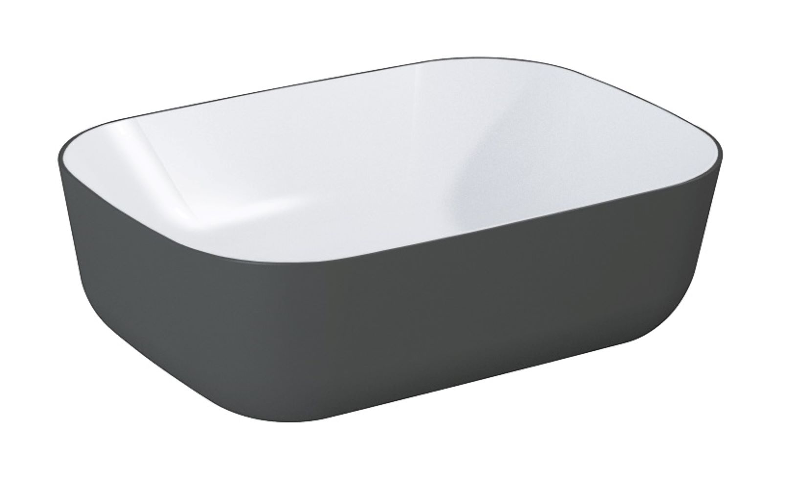 Elita Reni lavabo 45.5x32.5 cm rectangulaire à poser blanc-anthracite RE040460896130