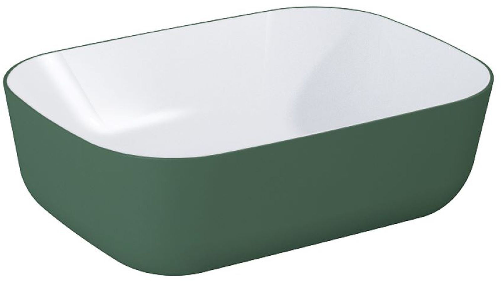 Elita Reni lavabo 45.5x32.5 cm rectangulaire à poser blanc-vert RE040460896150