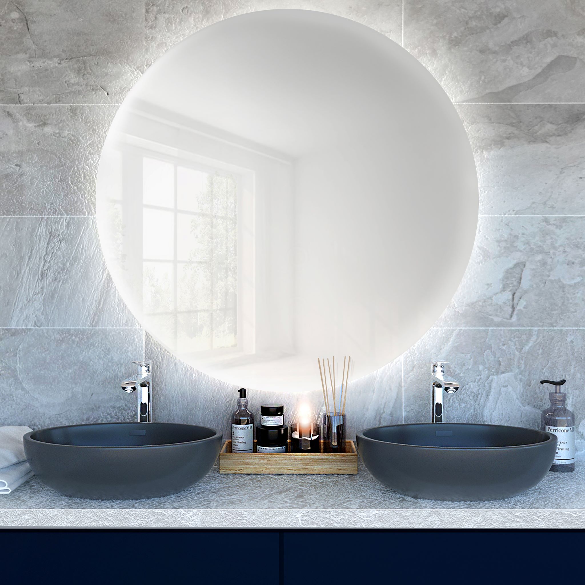 Baltica Design Bright miroir 90x90 cm circulaire avec éclairage 5904107913483