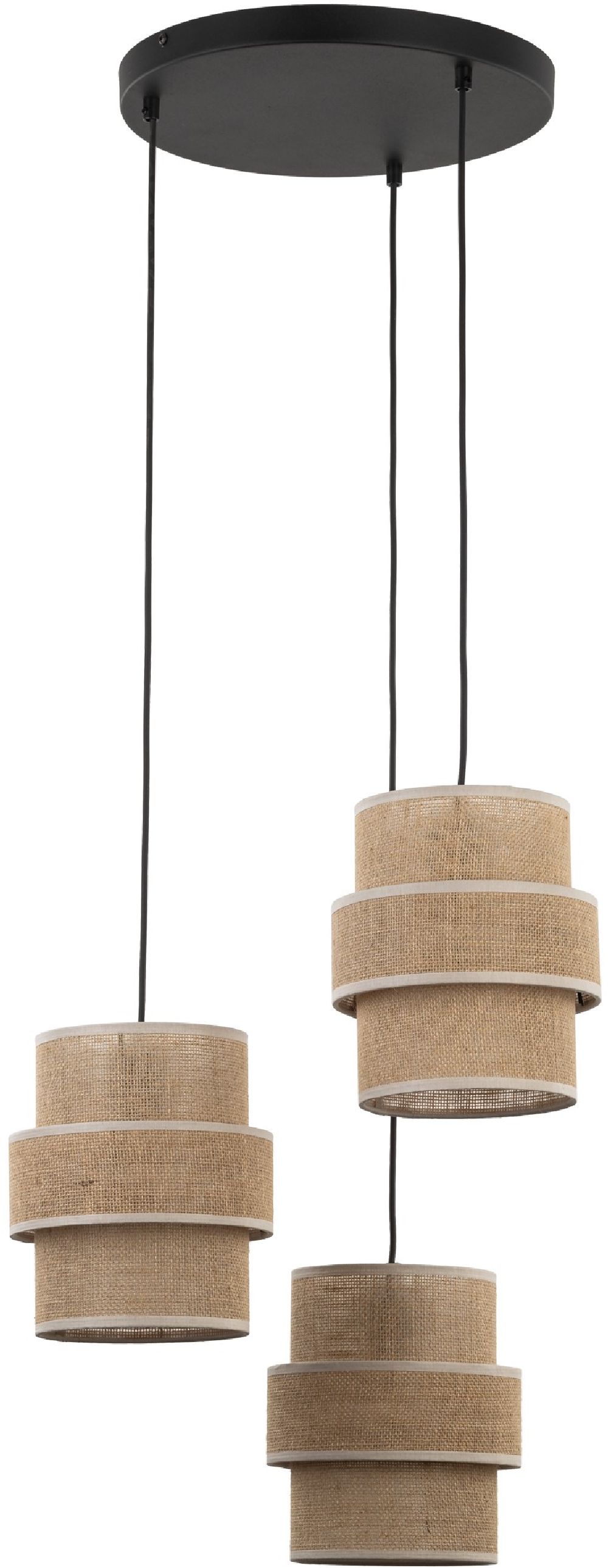 TK Lighting Calisto lampe suspendue 3x15 W beige 6098