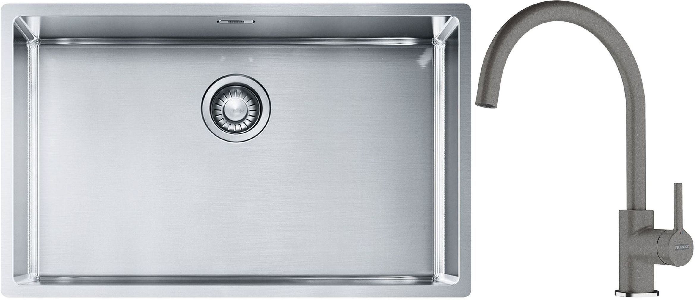 Set évier en acier inoxydable Franke Box 127.0453.658, mitigeur de cuisine Franke Lina 115.0626.022