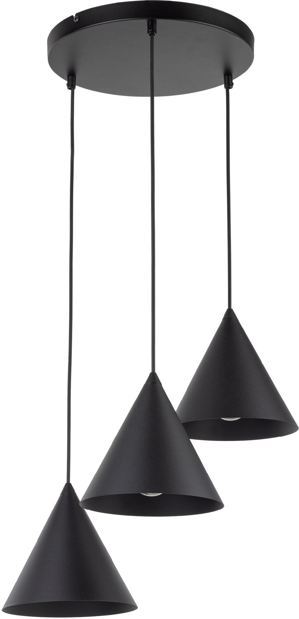 TK Lighting Cono lampe suspendue 3x15 W noir 10067
