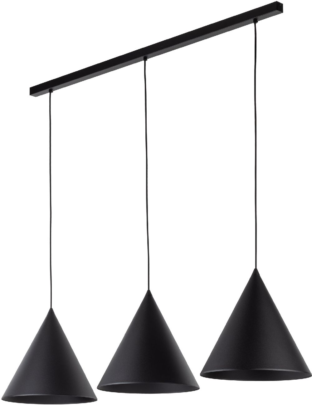 TK Lighting Cono lampe suspendue 3x15 W noir 10060