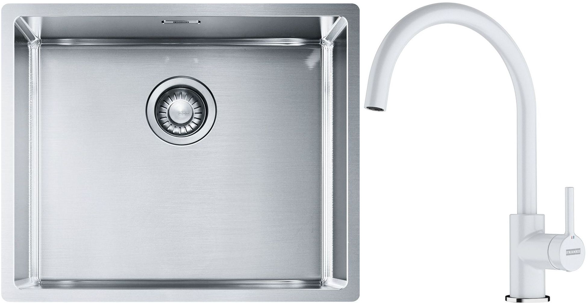 Set évier en acier inoxydable Franke Box 127.0453.656, mitigeur de cuisine Franke Lina 115.0626.024