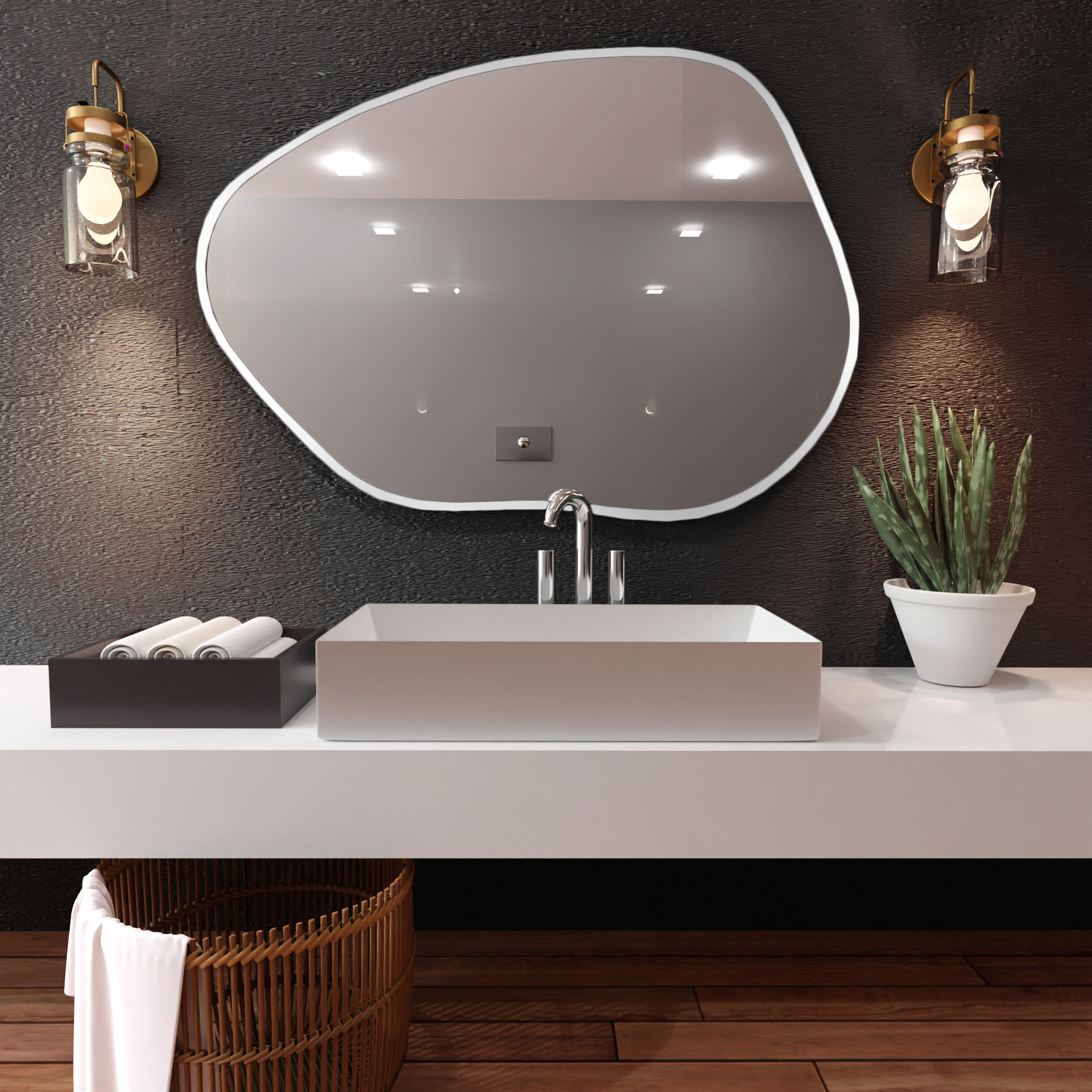 Baltica Design Bright Stain I miroir 80x57 cm avec éclairage blanc 5904107916606