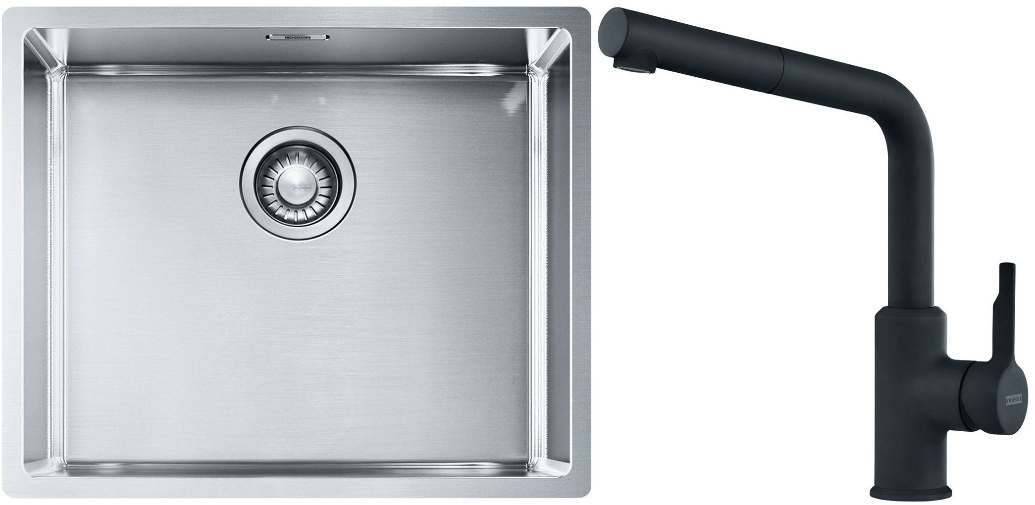 Set évier en acier inoxydable Franke Box 127.0453.656, mitigeur de cuisine Franke Urban 115.0627.523