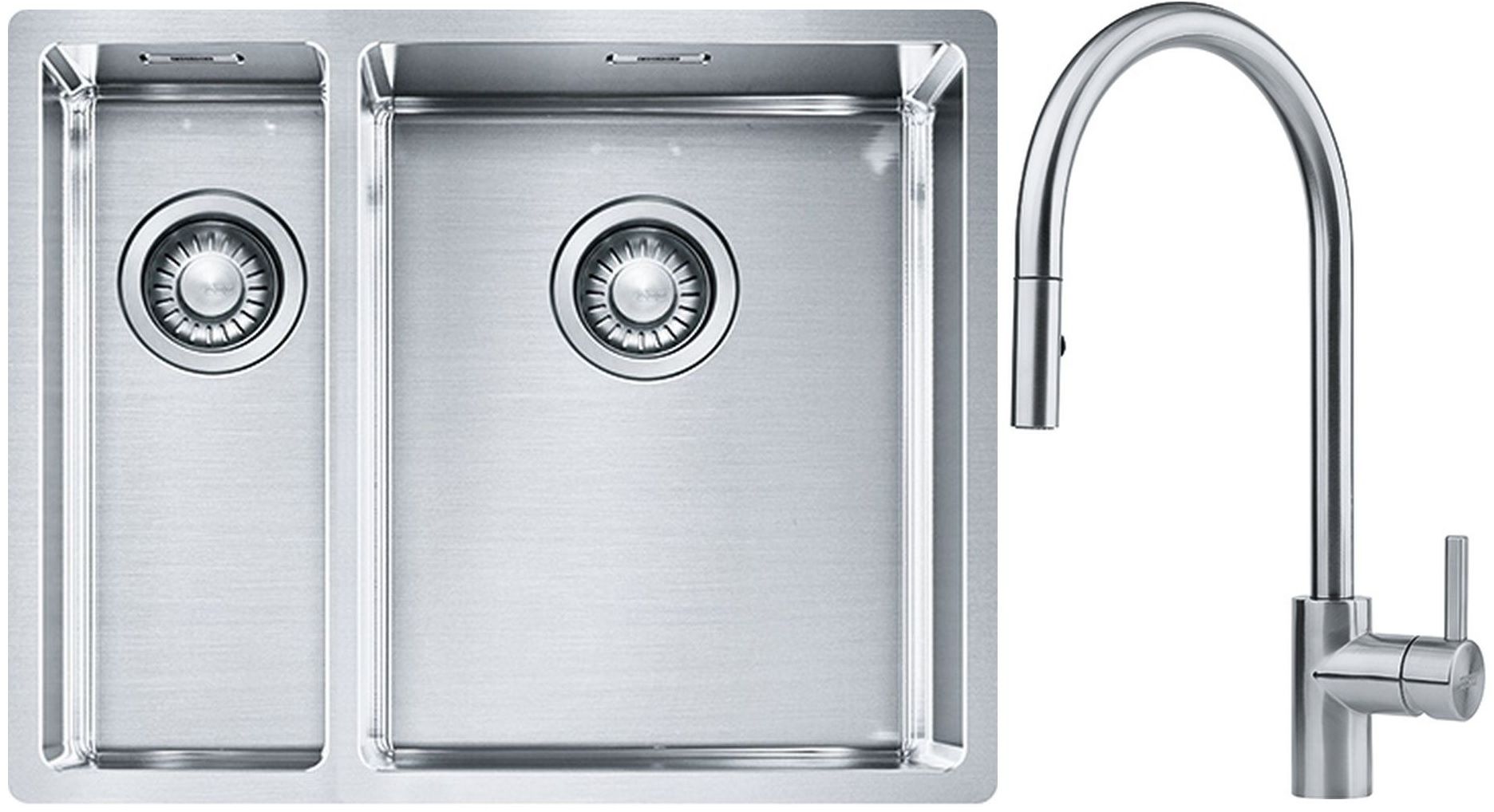 Set évier en acier inoxydable Franke Box 127.0369.916, mitigeur de cuisine Franke Eos 115.0590.045