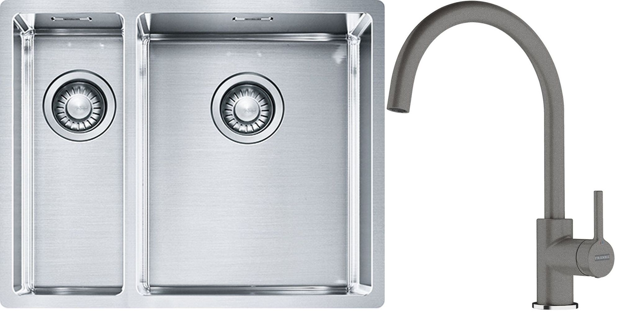 Set évier en acier inoxydable Franke Box 127.0369.916, mitigeur de cuisine Franke Lina 115.0626.022
