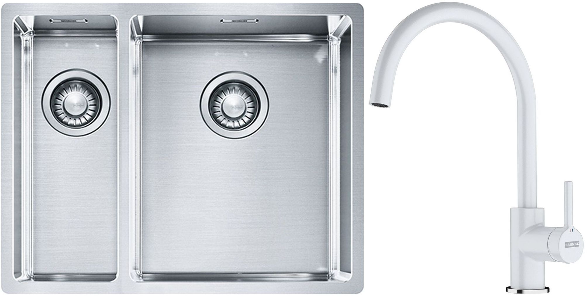 Set évier en acier inoxydable Franke Box 127.0369.916, mitigeur de cuisine Franke Lina 115.0626.024