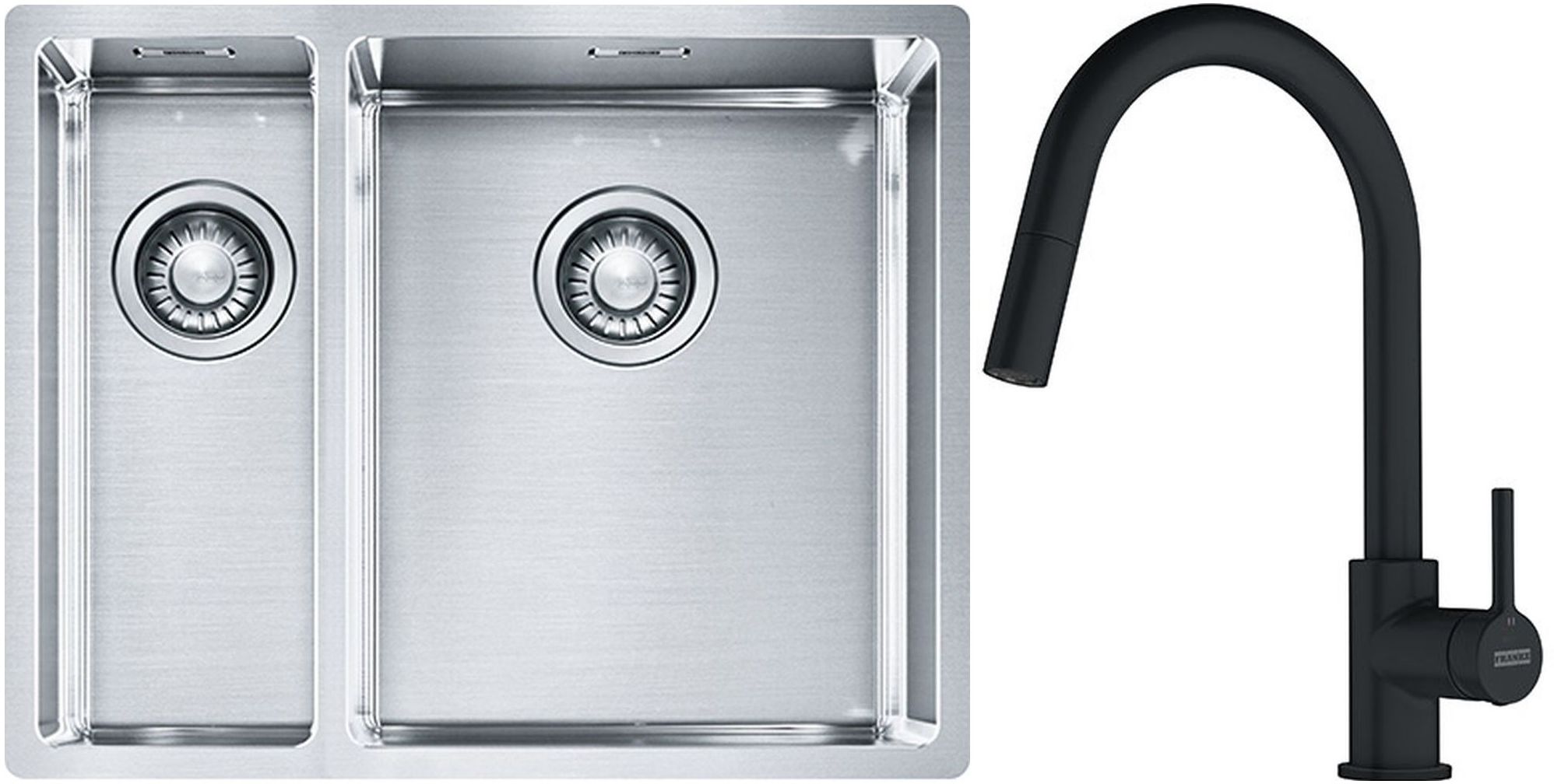 Set évier en acier inoxydable Franke Box 127.0369.916, mitigeur de cuisine Franke Lina 115.0626.053