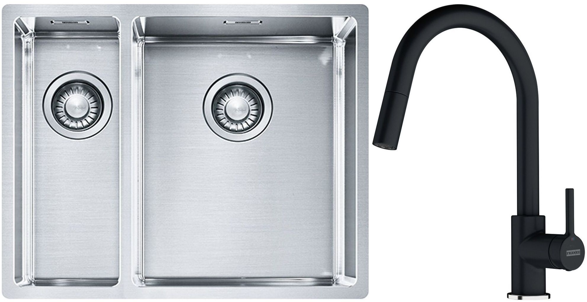 Set évier en acier inoxydable Franke Box 127.0369.916, mitigeur de cuisine Franke Lina 115.0626.055
