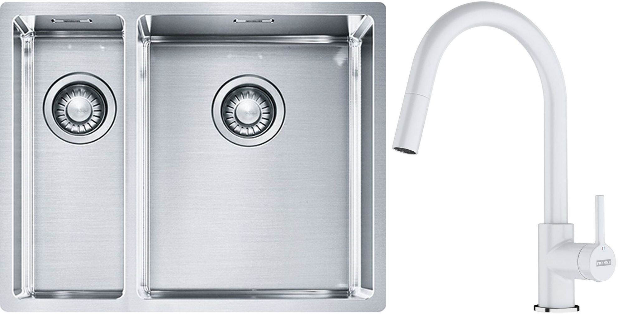 Set évier en acier inoxydable Franke Box 127.0369.916, mitigeur de cuisine Franke Lina 115.0626.081