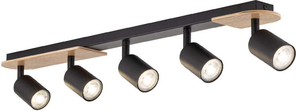 TK Lighting Cover plafonnier 5x10 W noir 5777