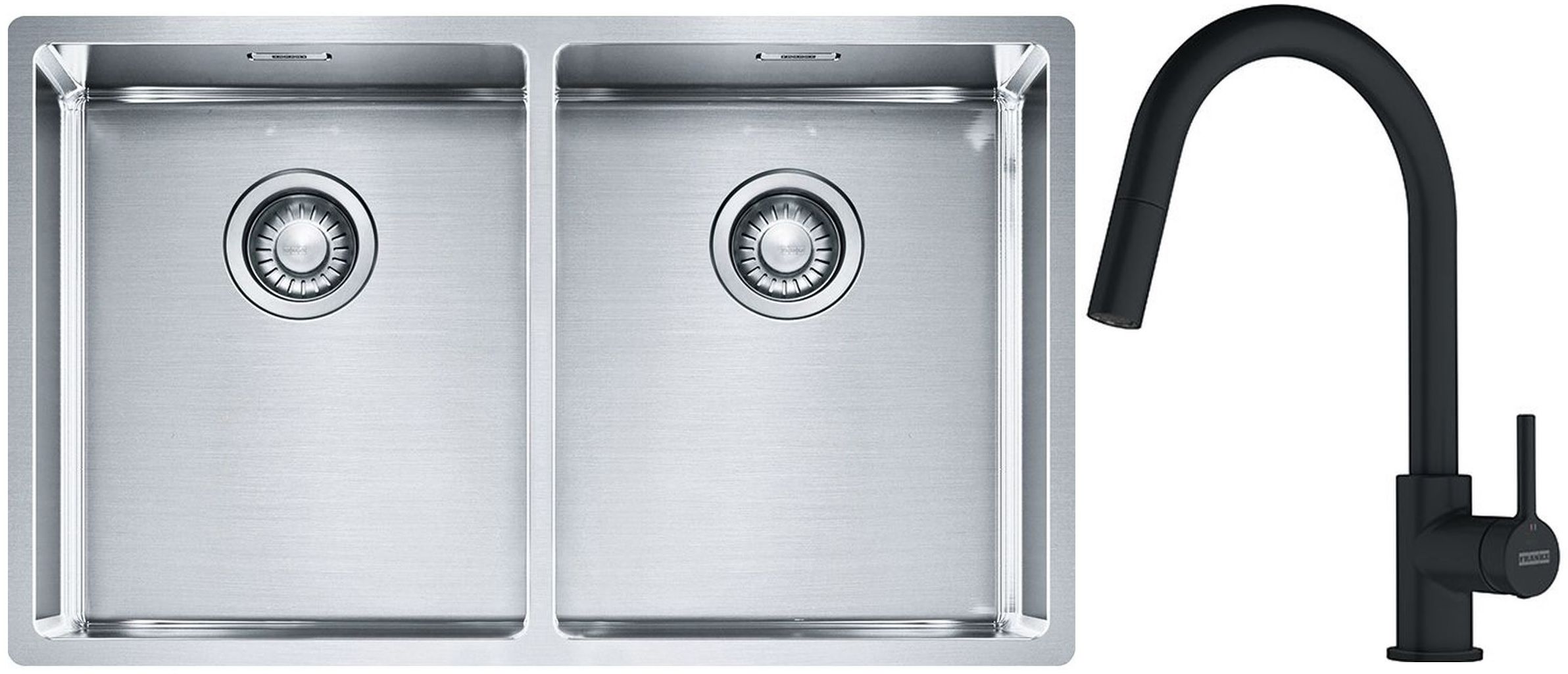 Set évier en acier inoxydable Franke Box 127.0370.188, mitigeur de cuisine Franke Lina 115.0626.053