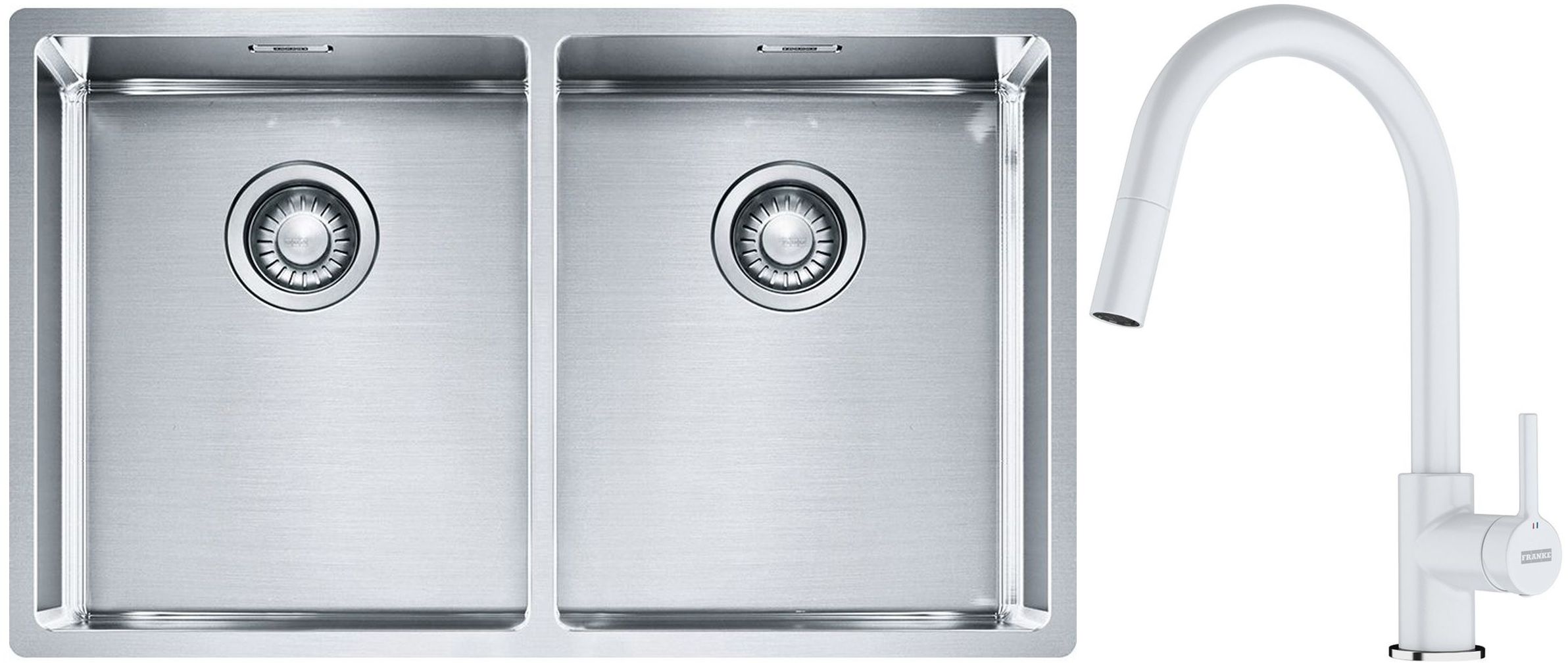 Set évier en acier inoxydable Franke Box 127.0370.188, mitigeur de cuisine Franke Lina 115.0626.081