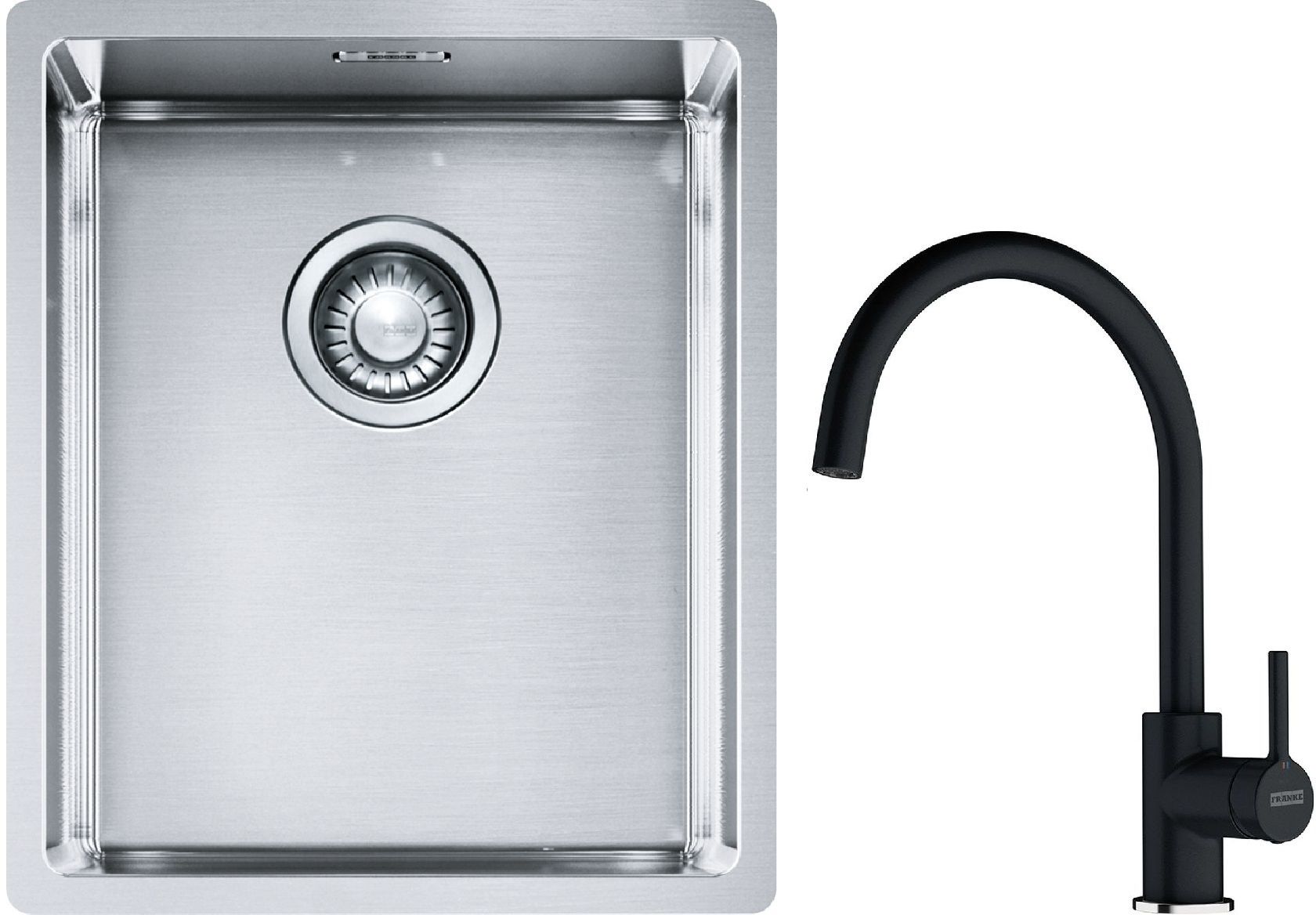 Set évier en acier inoxydable Franke Box 127.0453.653, mitigeur de cuisine Franke Lina 115.0626.020