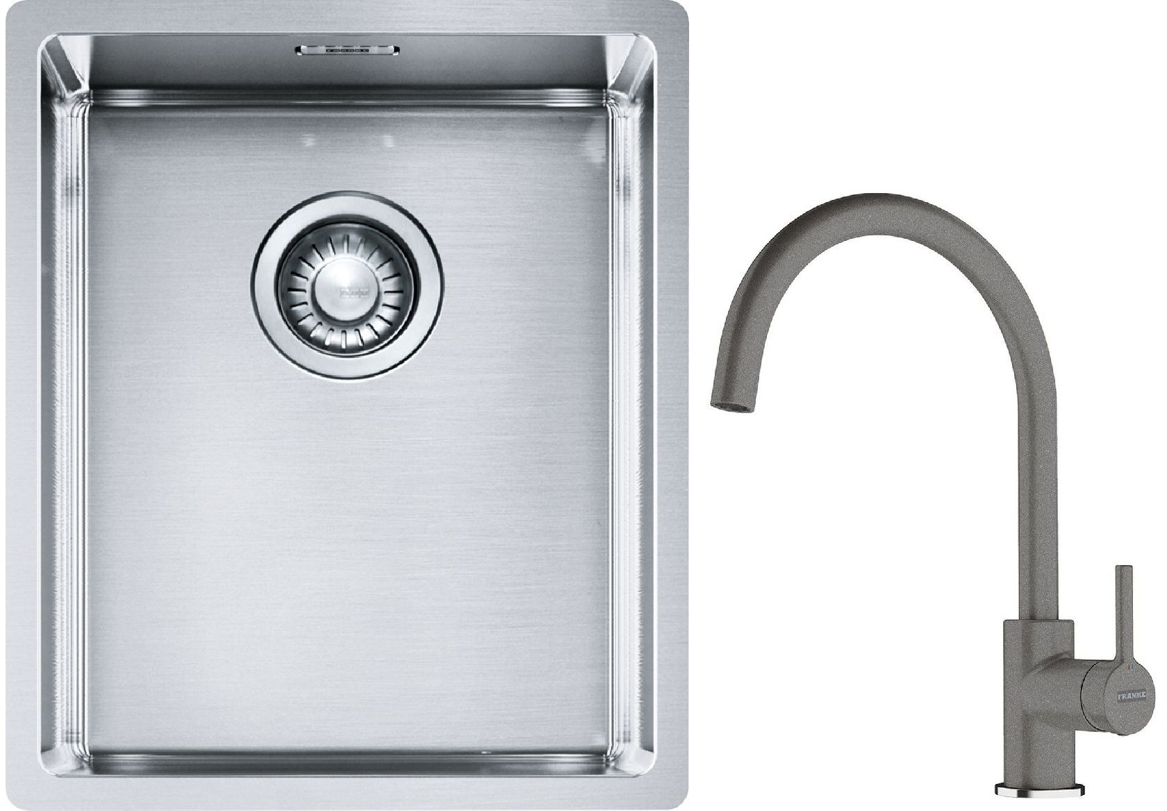 Set évier en acier inoxydable Franke Box 127.0453.653, mitigeur de cuisine Franke Lina 115.0626.022