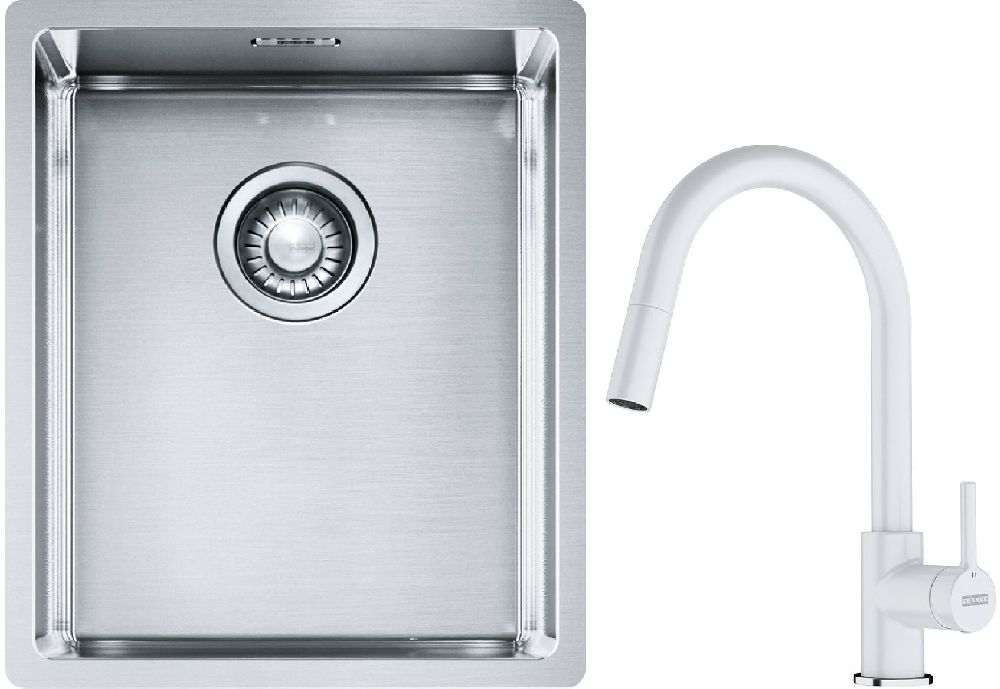 Set évier en acier inoxydable Franke Box 127.0453.653, mitigeur de cuisine Franke Lina 115.0626.081