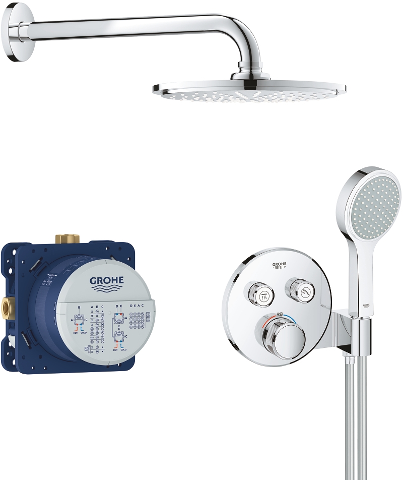 Grohe Grohtherm SmartControl ensemble de douche encastré avec thermostat oui chrome 34743000