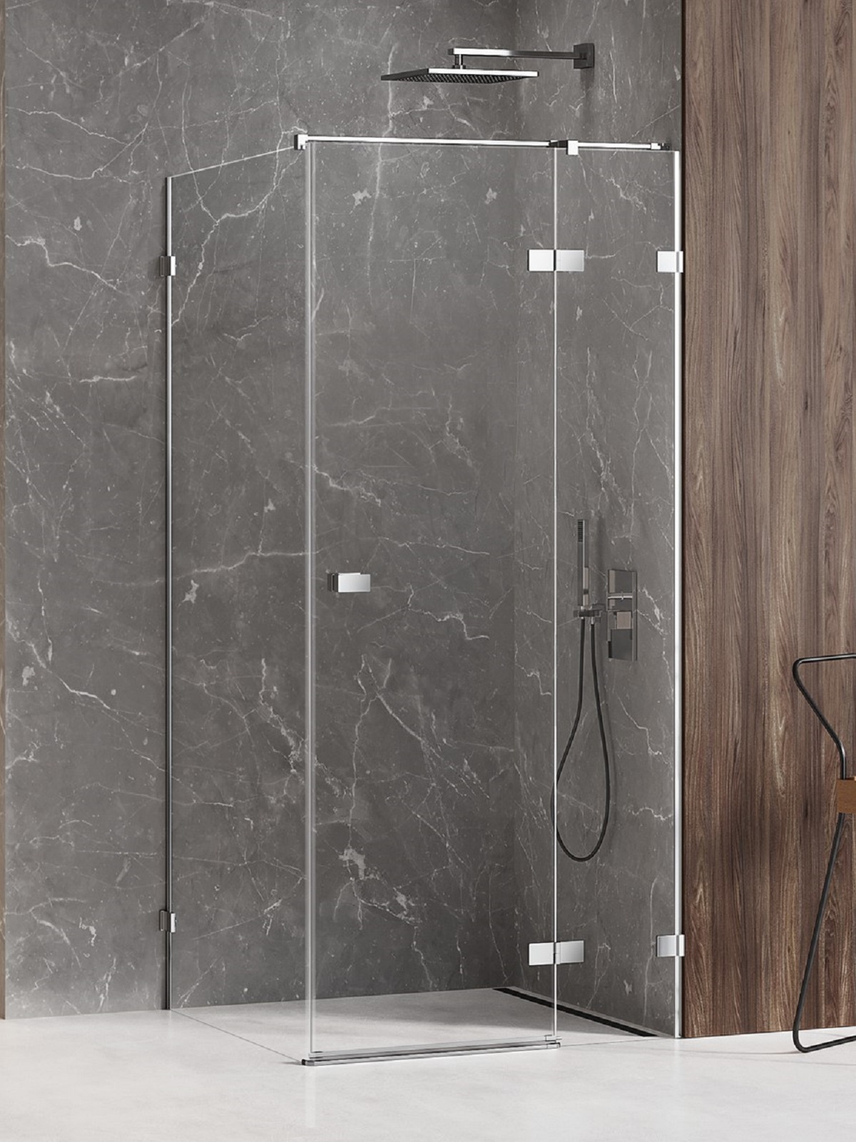 New Trendy Avexa cabine de douche 120x100 cm rectangulaire chrome brillant/verre transparent EXK-1490