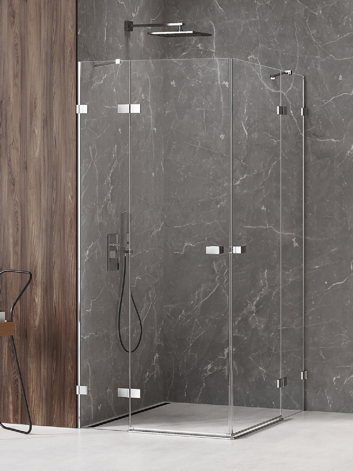New Trendy Avexa cabine de douche 80x80 cm carrée chrome brillant/verre transparent EXK-1515