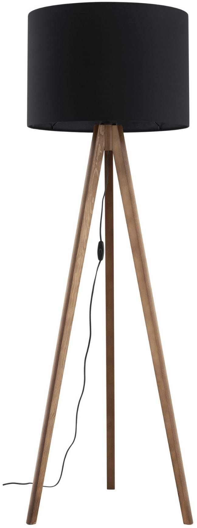 TK Lighting Grand lampadaire 1x15 W noir-bois 16005