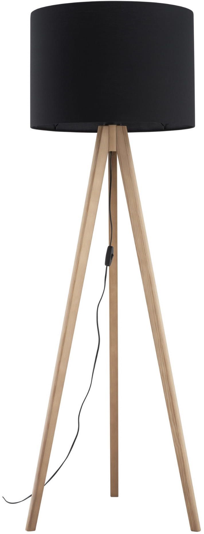 TK Lighting Grand lampadaire 1x15 W noir-bois 16008