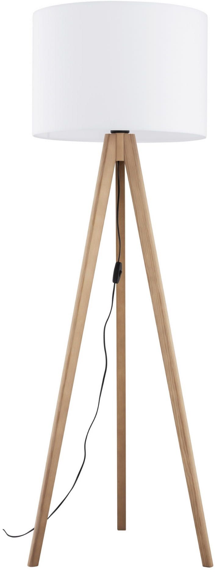 TK Lighting Grand lampadaire 1x15 W blanc-bois 16006
