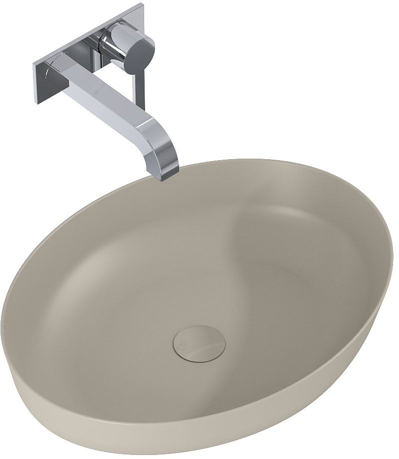 Elita Rika lavabo 52x39.5 cm ovale à poser marron/beige RE040520087020