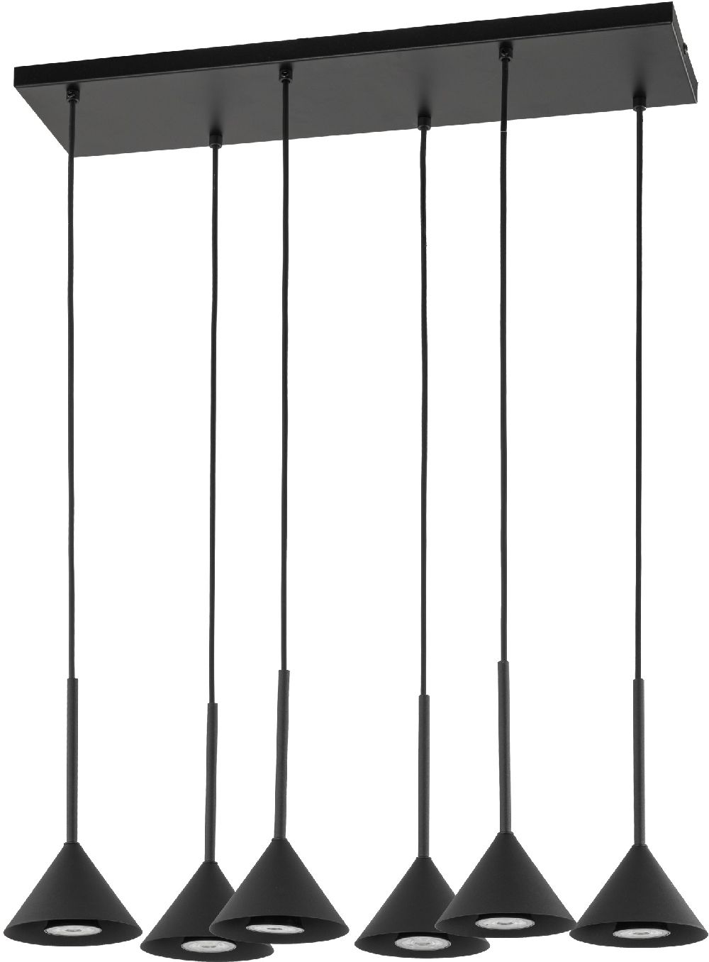 TK Lighting Cono lampe suspendue 6x10 W noir 10306