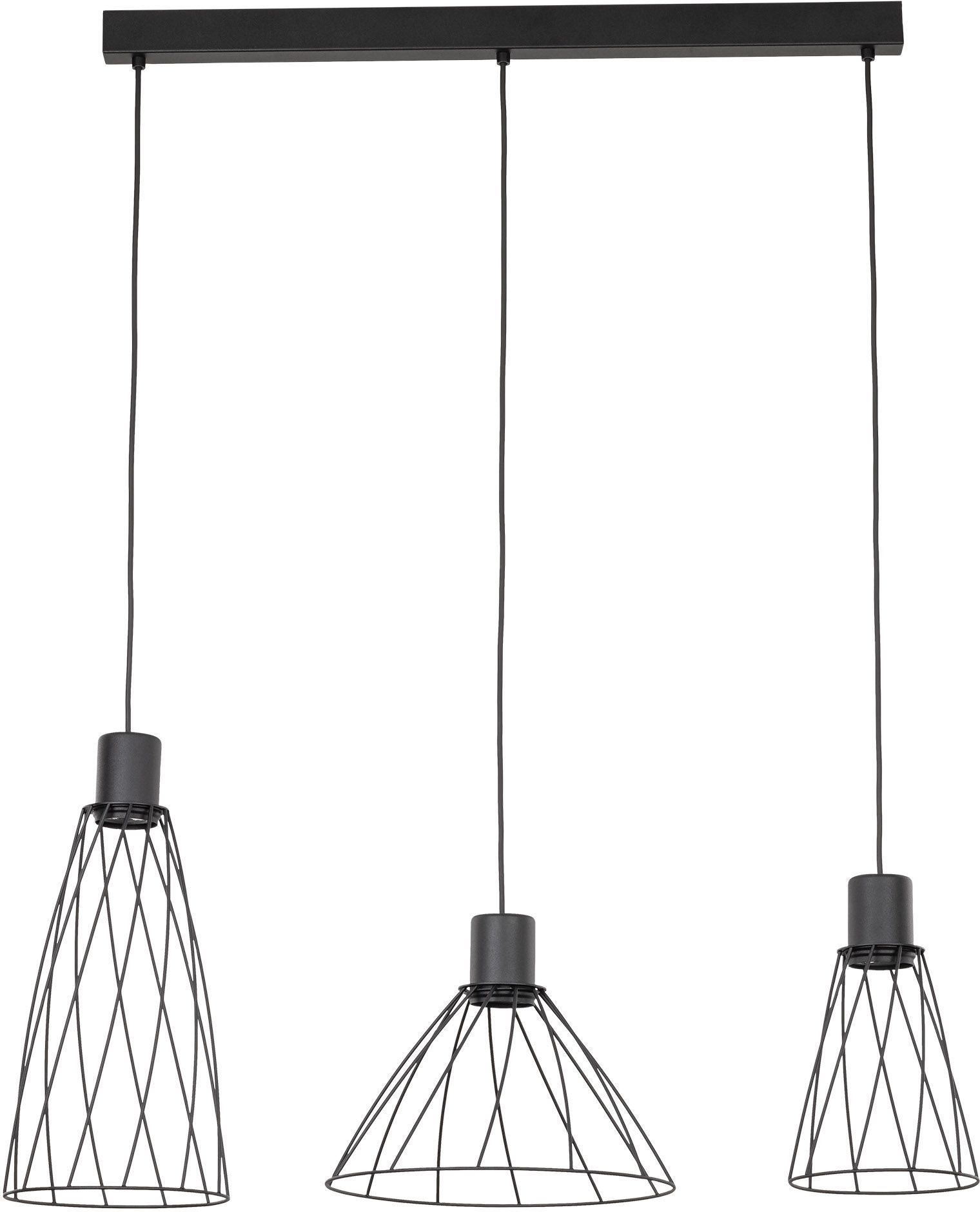 TK Lighting Modesto lampe suspendue 3x10 W noir 10149