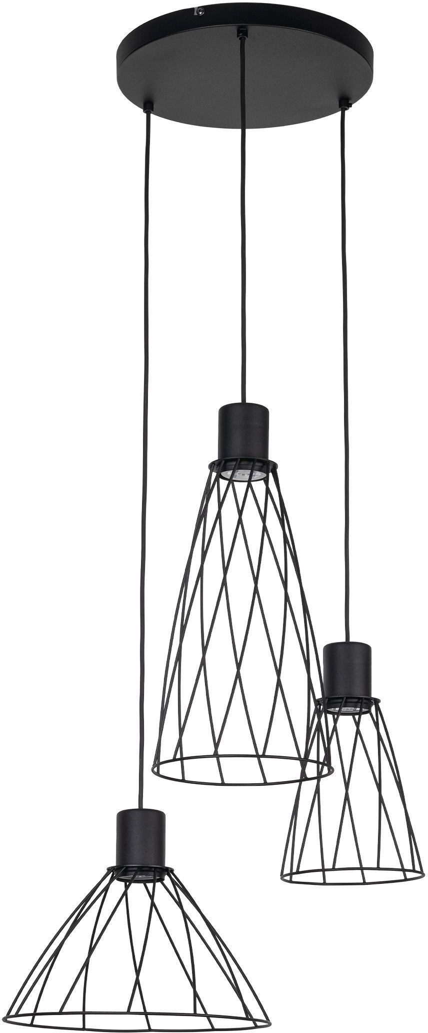TK Lighting Modesto lampe suspendue 3x10 W noir 10187