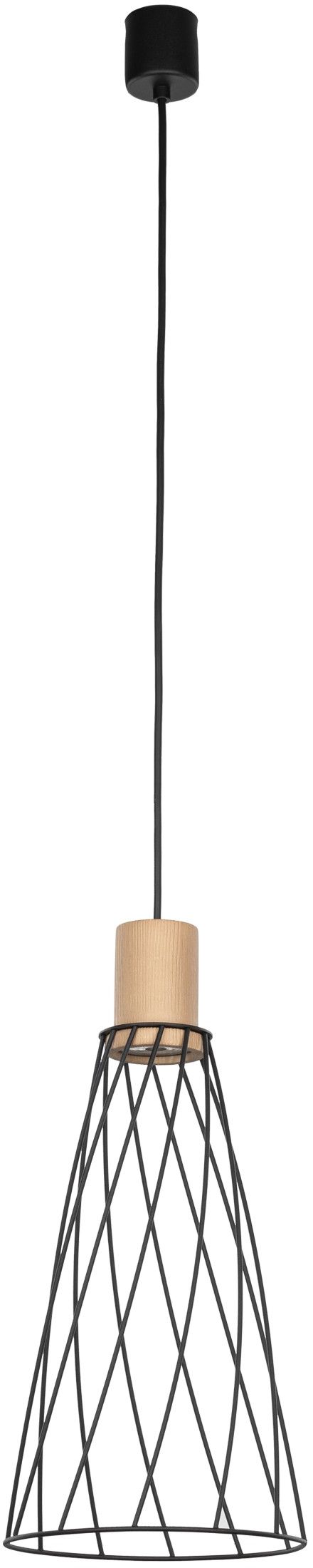 TK Lighting Modesto lampe suspendue 1x10 W noir-bois 10157