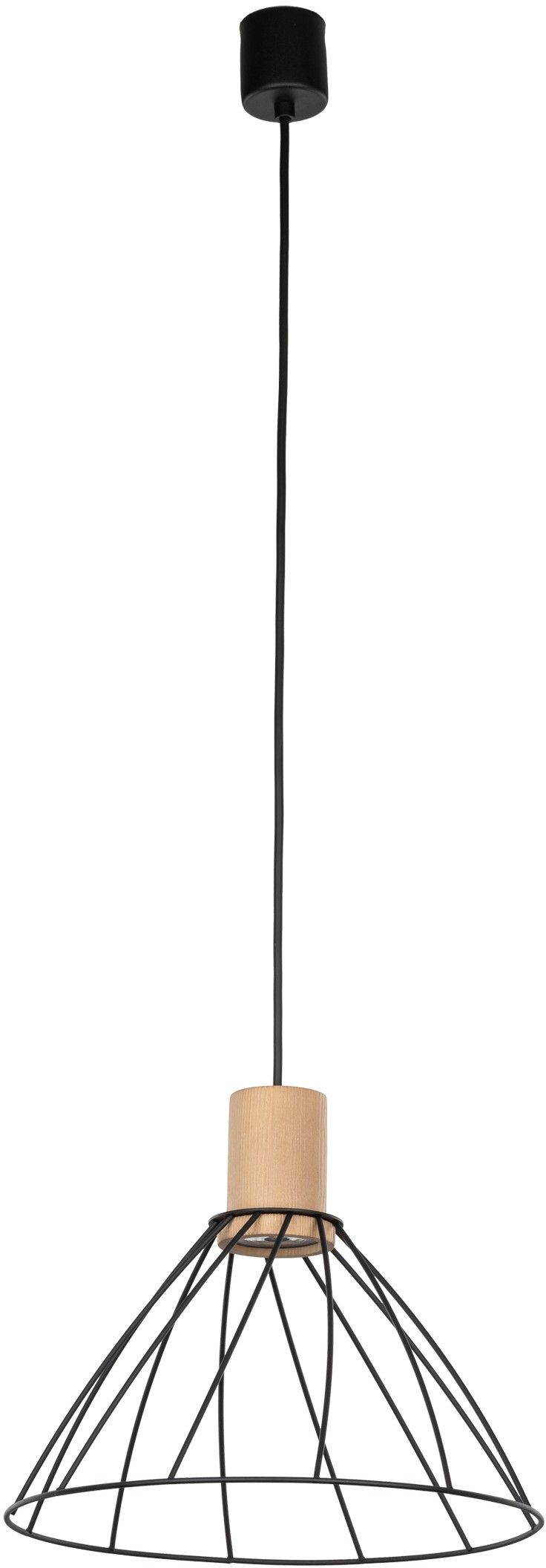 TK Lighting Modesto lampe suspendue 1x10 W noir-bois 10156
