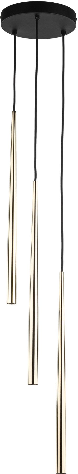 TK Lighting Piano lampe suspendue 3x8 W noir-doré 10117