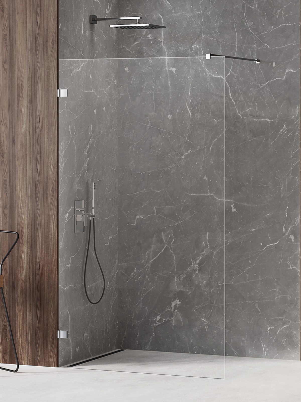 New Trendy Avexa paroi de douche walk-in 70 cm chrome brillant/verre transparent EXK-1540