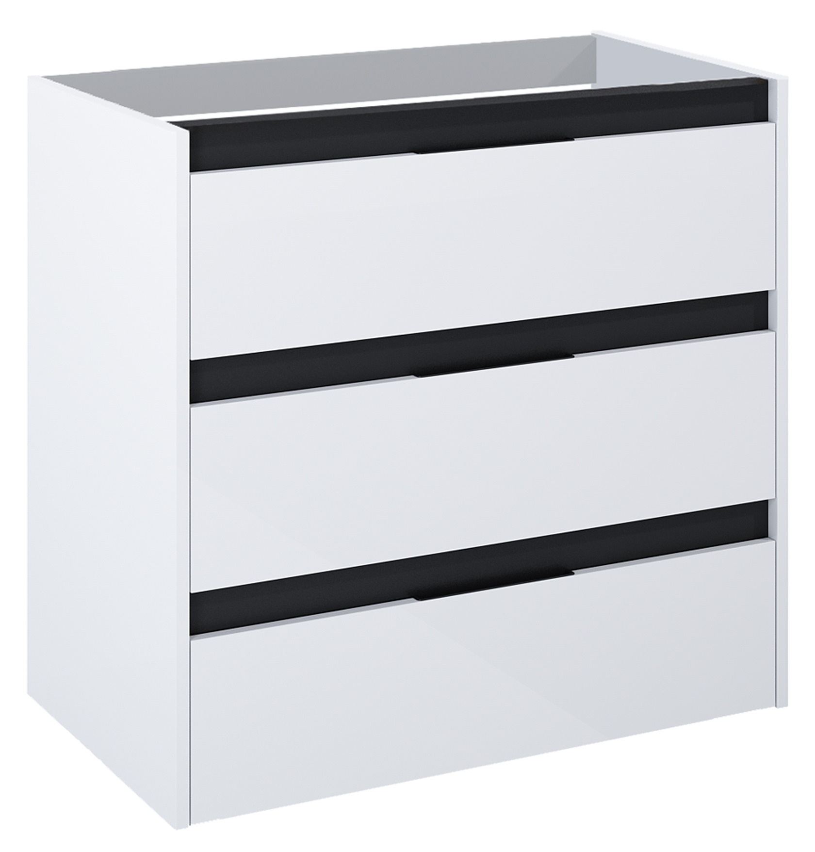 Roca Alpine armoire 78.5x45.2x74 cm sous-lavabo suspendu blanc-noir A857868606