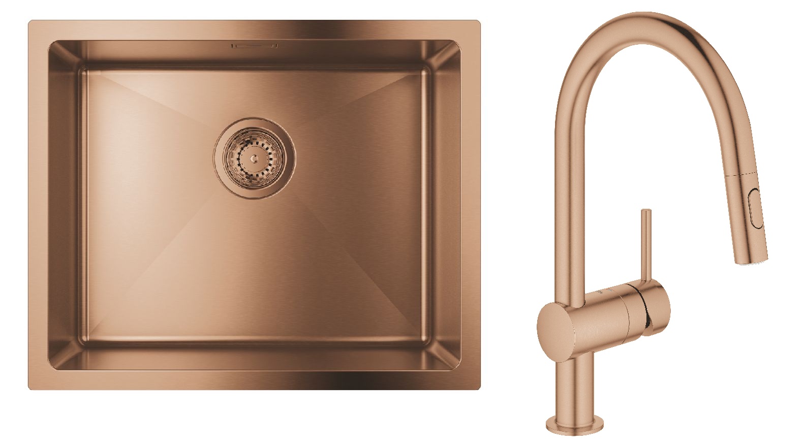 Set évier en acier inoxydable Grohe K700U 31574DL1, mitigeur de cuisine Grohe Minta 32321DL2