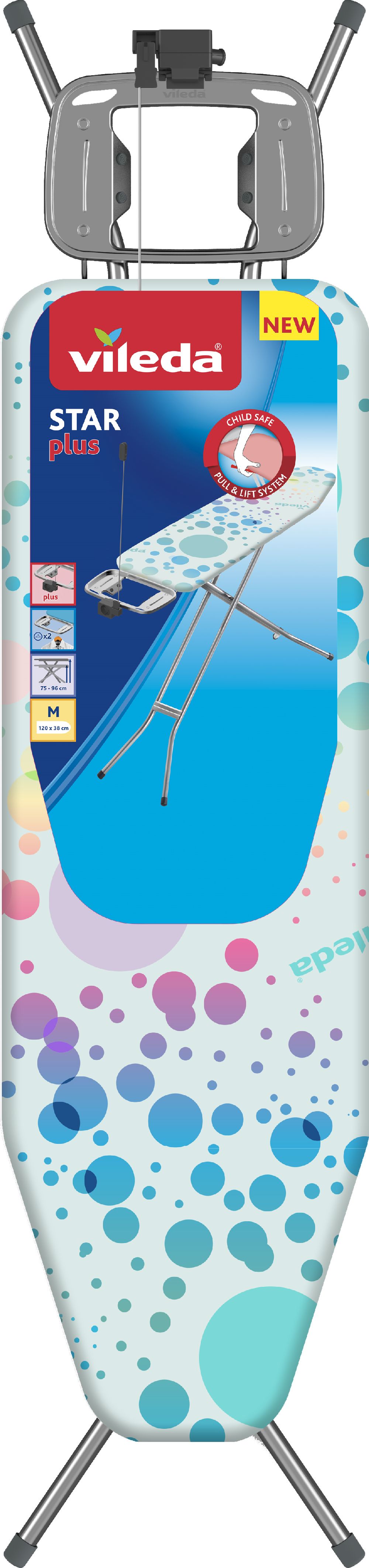 Vileda Star Plus table à repasser 120x38 cm 170372