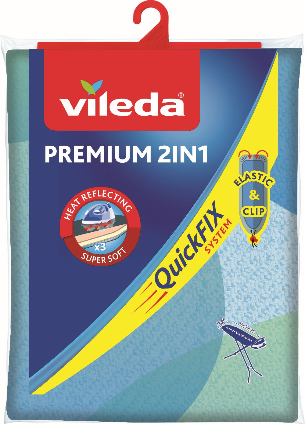 Vileda Premium 2in1 housse pour table à repasser 130x45 cm 172217