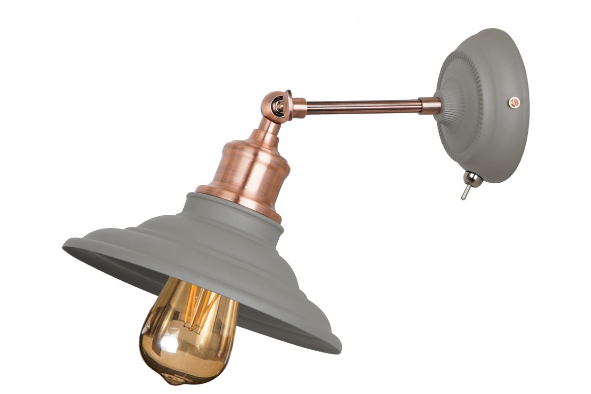 GTV Loret applique murale 1x40 W gris OS-LORW-E27-15-DEC