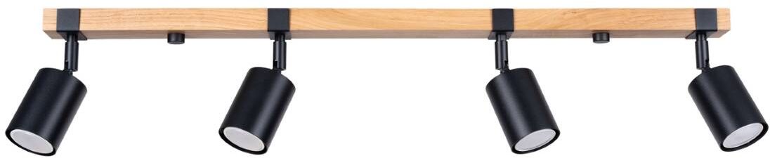 Sollux Lighting Fager plafonnier 4x10 W noir-bois SL.1346