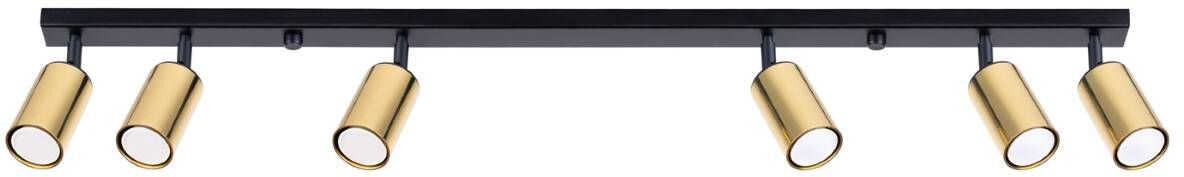 Sollux Lighting Winx plafonnier 6x10 W noir-doré SL.1388